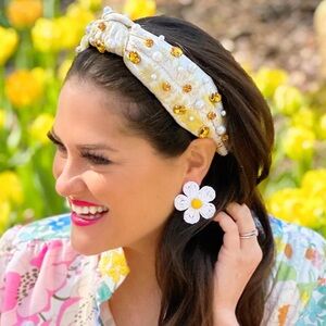 Brianna Cannon Gold and White Headband New